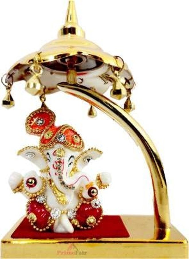 ROSEFAIR Ganesha with Stone Singhasan Base Car Dashboard Decor Statue Hindu Idol God Ganesh Ganpati Decor - Image 1